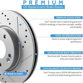 EXPPOWER Brake Kit Replacement for Front Rotors Brake Pads for Chevy Silverado 1500 Avalanche GMC Yukon XL