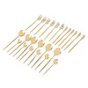 24Pcs Gold Silverware Set Knife Fork Spoon Rustproof Stainless Steel