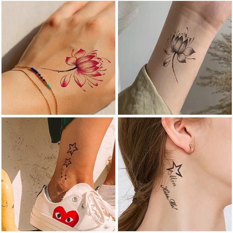 MINI BOXX 60 Tatuajes Tattoo Temporales Falso Letras Flor Brazo