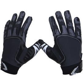 Pure Athlete Football Wide Receiver Gloves - Elite Sticky Grip Gloves, Drip Gear for WR and Defensive Backs - Adult, Youth, Men and Boys (Black, Adult X-Large)