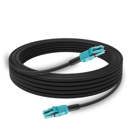 Lc to Lc Fiber Patch Cable Multimode 50M/165FT, TPU Armored Outdoor Fiber Optic Cable 2 Core OM3 50/125um Duplex Fiber Optic Internet Cable OD-5mm,UPC Uniboot Fiber Patch Cable