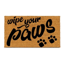 PLUS Haven Coco Coir Door Mat with Heavy Duty Backing, Wipe Your Paws Doormat, 17.5”x30” Size, Easy to Clean Entry Mat, Beautiful Color and Sizing for Outdoor and Indoor uses, Home Décor