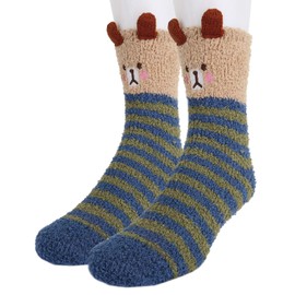 Benefeet Sox Fuzzy Socks for Men Women Fluffy Slipper Socks Cute Cartoon Animal Sleeping Socks Funny Cozy Soft Plush Socks Coral Fleece Hospital Floor Socks Comfy Warm Winter Socks 1 Pair