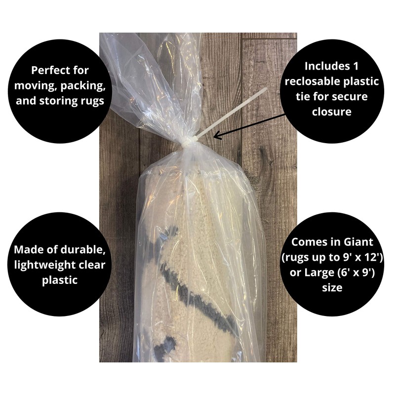 Rug Storage Bag and Zip Tie - No Vent Holes