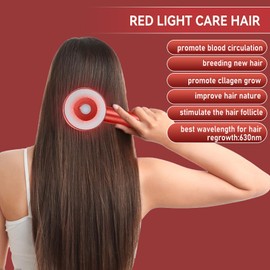 Scalp Massaging Brush, Upgrade Red Blue Light Electric Hair Scalp Massager Waterproof 1500mAh Cordless Scalp Massaging Brush Oil Applicator with 3 Massage Modes (Red)