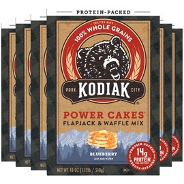 Kodiak Cakes Power Cakes Protein Pancake Mix & Waffle Mix - 100% Whole Grain - Blueberry (Pack of 6)