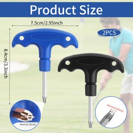 2 Pcs Golf Club Wrenches Tools Golf Torque Wrench Golf Head Adjustment Tool Stainless Steel Golf Club Driver Torque Tool with Plastic Handle, T20, Blue & Black