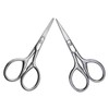 BIUDECO 2pcs Stainless Steel Eyebrow Scissors Precision Grooming Scissors for