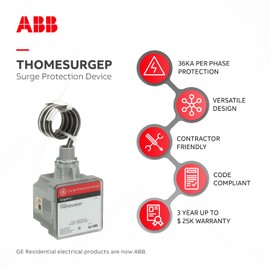 THOMESURGEP by ABB • SurgePro™ Surge Protective Device • Externally Mounted Wired Residential SPD for Retail and Home • Type 1 SPD • Safe, Reliable, and Functional