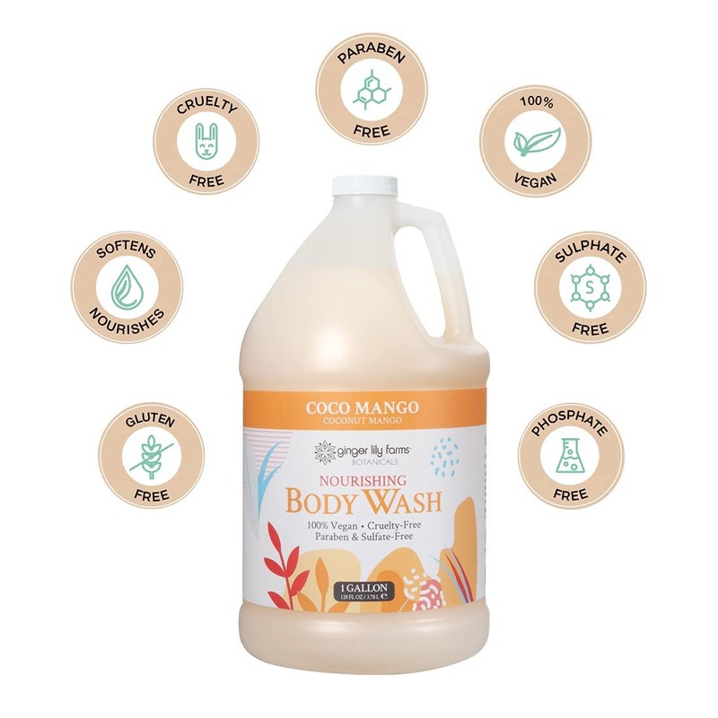 Ginger Lily Farms Botanicals Nourishing Body Wash, Coco Mango, 100%