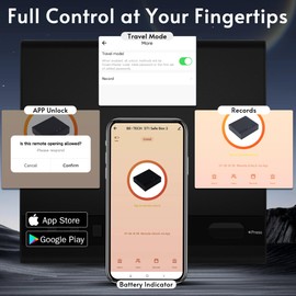 BE-TECH Gun Safe for Handgun, Biometric Pistol Safe with 99.9% Accuracy Fingerprint Anti-theft Quick Access - Ideal for Nightstand, Car, Bedside, Wall