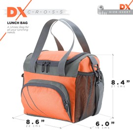 FATMUG Men's/Women's Insulated Stylish Polyester Lunch/Tiffin Bags with Zip - (Orange, Grey)