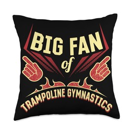 Sports Lover Athletic Trampolining Outdoor Game Big Fan of Trampoline Gymnastics Sports Player Games Athlete Throw Pillow, 18x18, Multicolor