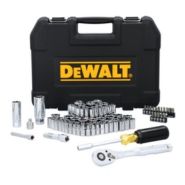 DEWALT Mechanics Tool Set, 1/4 Inch Drive, SAE/Metric Set, 84 Piece (DWMT45424)