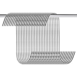 Kapokr Pack of 35 Meat Hooks S Hooks 15 cm Butcher Hooks Stainless Steel Smoking Hooks for Meat Processing, S-Hooks for Bathroom, Bedroom, Office, Kitchen, Shop