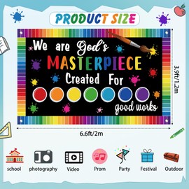 SmoothNovelty Classroom Welcome Bulletin Board Decoration We are God's Masterpiece Created for Banner Back to School Decor for Kindergarten Preschool Elementary Middle School