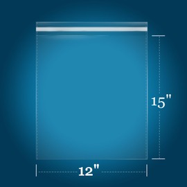 iMailer - 1000 Pack - 12" x 15" Self Seal Clear Cellophane Bags- Resealable Plastic Poly Cello Bags for Clothing, T-Shir, Prints, Photos, Documents