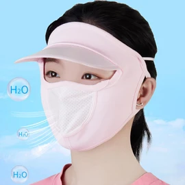 AIXXCUVQ Breathable And Comfortable UV Cycling Sun Protection Facekini Elastic And Comfortable Hanging Ears Ice Silk Outdoor, black