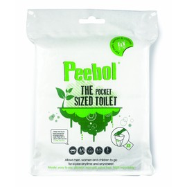 Peebol by SHEWEE – The Pocket-Sized Toilet – Rapidly Turns 1L of Urine into an Odourless, Compostable & Solid Gel. UK Made, Disposable Urinal for Everyone. Festival, Camping, Car Essentials – 6 Pack