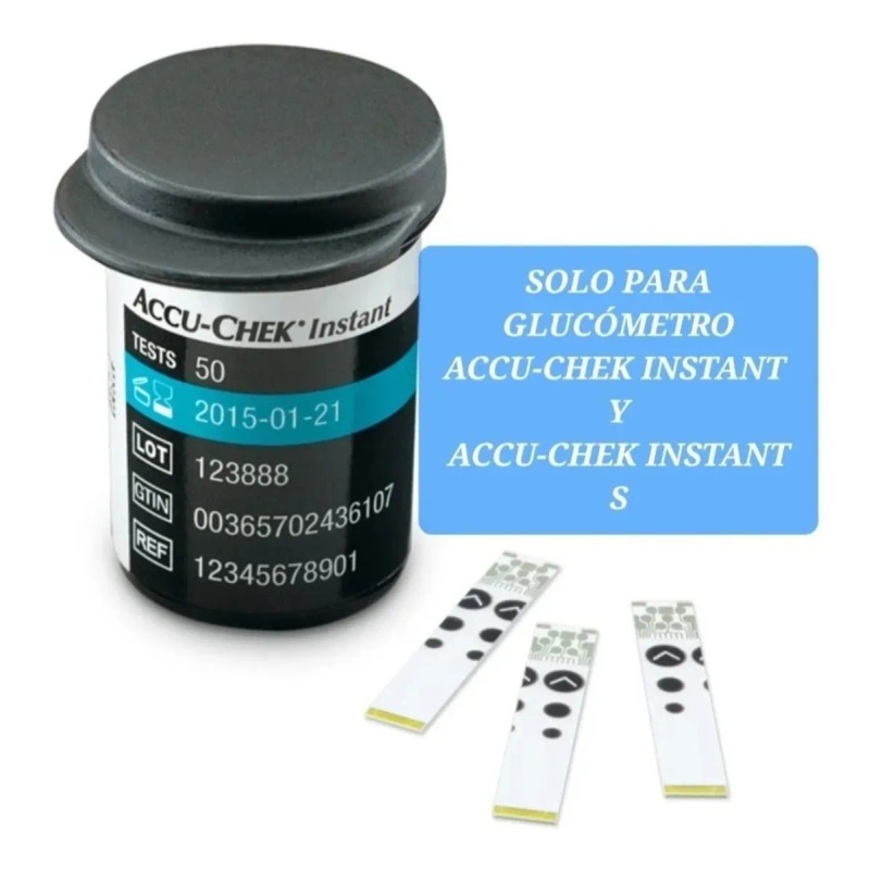 Accu Check Instant Tiras Reactivas De Glucosa 50 Pzas