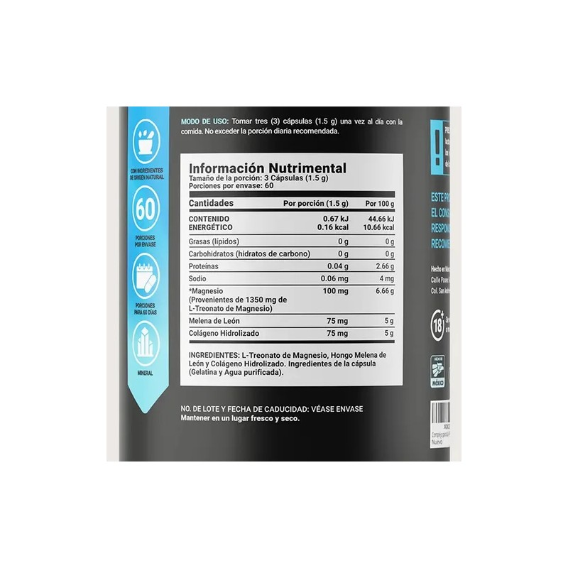Suplemento Magnesio 90g 180 Capsulas blife