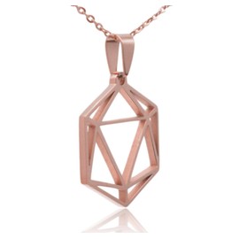 Clayton Jewelry Labs D20 Dice Silhouette Stainless Steel Necklace (Rose Gold Plated)