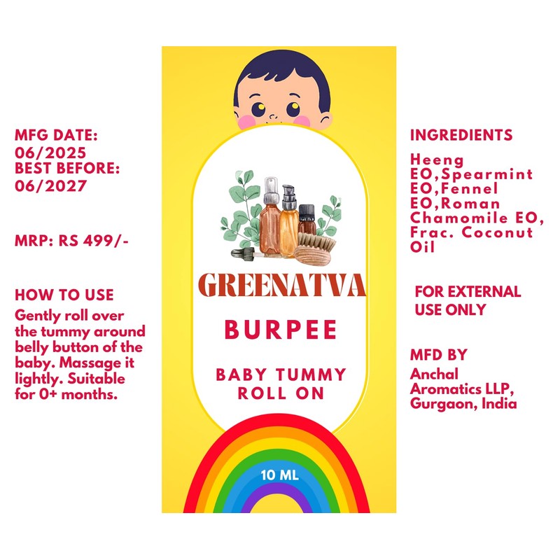 Burpee Tummy Roll On for Baby Colic | 10ml Hing