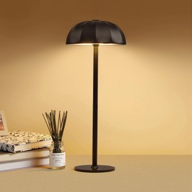 Aggforbl Cordless Table Lamp, 3 Color Cordless Desk Lamp Rechargeable, Battery Operated Portable Outdoor Table Lights, Dimming Wireless Led Lamps, Touch Lamp for Dining Restaurant, Black