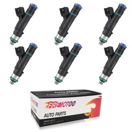 FIREMOTOO Fuel Injectors set of 6 Compatible with Jeep Wrangler 2007-2010 3.8L V6 Dodge Caravan 2008-2010 Chrysler Town & Country 2008-2010 3.3/3.8L V6 0280158119 04861667AA 812-11131 4 Holes