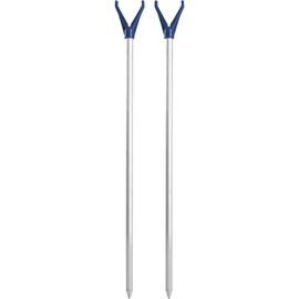 Set of 2 Rod Holders, Rod Stands, V-Rest with Line Groove, 75 cm, Aluminium Rust-Resistant, Durable, Pack of 2 Fishing Net Holder, Universal Use, Colour: Blue, Size 75 cm, Pack of 2