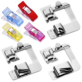 3 Sizes Wide Rolled Hem Pressure Foot Feet Hemmer Set 1/2in 3/4in, 1in for Brother, Singer Sewing Machine Accessories Other Low Shank Adapter Supplies
