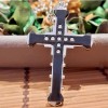Fashion Jewelry Large BLACK CZ CROSS CHRISTIAN FAITH Pendant on