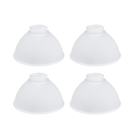 Aspen Creative Frosted 23086-4 Transitional Style Replacement Dome Shaped Ribbed Glass Shade, 2 1/8" Fitter Size, 3 3/4" high x 6 1/2" Diameter, 4 Pack