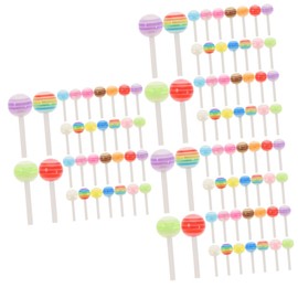 Healeved 150pcs Lollipop Nail Art Charms Three Candy Nail Accessories for Vacations and Daily Manicures