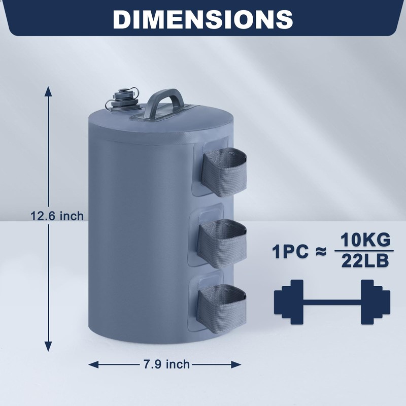 MASTERCANOPY Canopy Heavy Duty 88LBS Weight Water Bag 4pcs/Pack Gray
