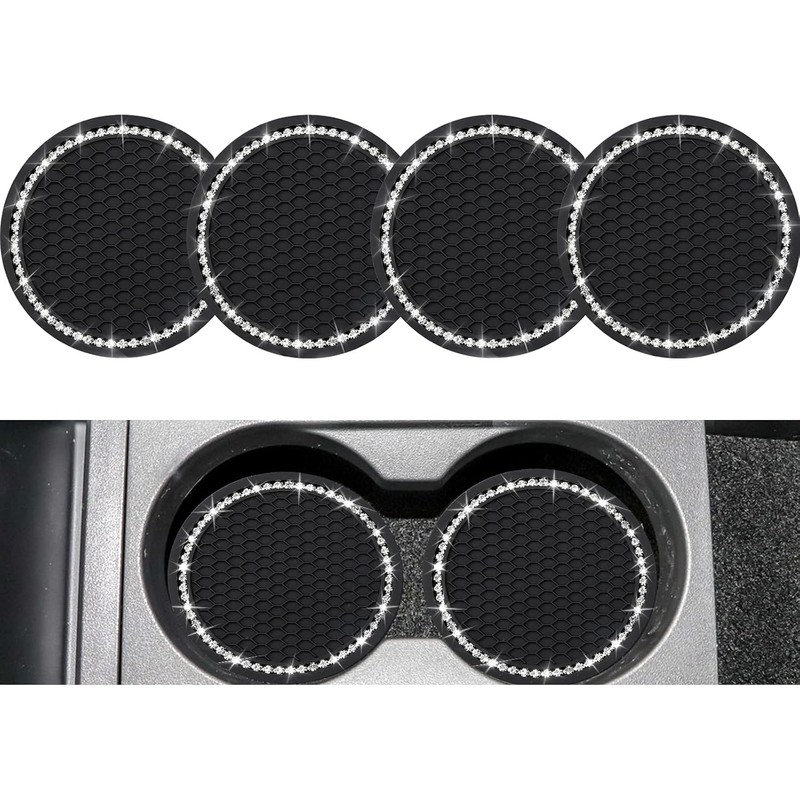 Bling Car Cup Coasters, Crystal Car Cup Holder Coaster, Rhinestone