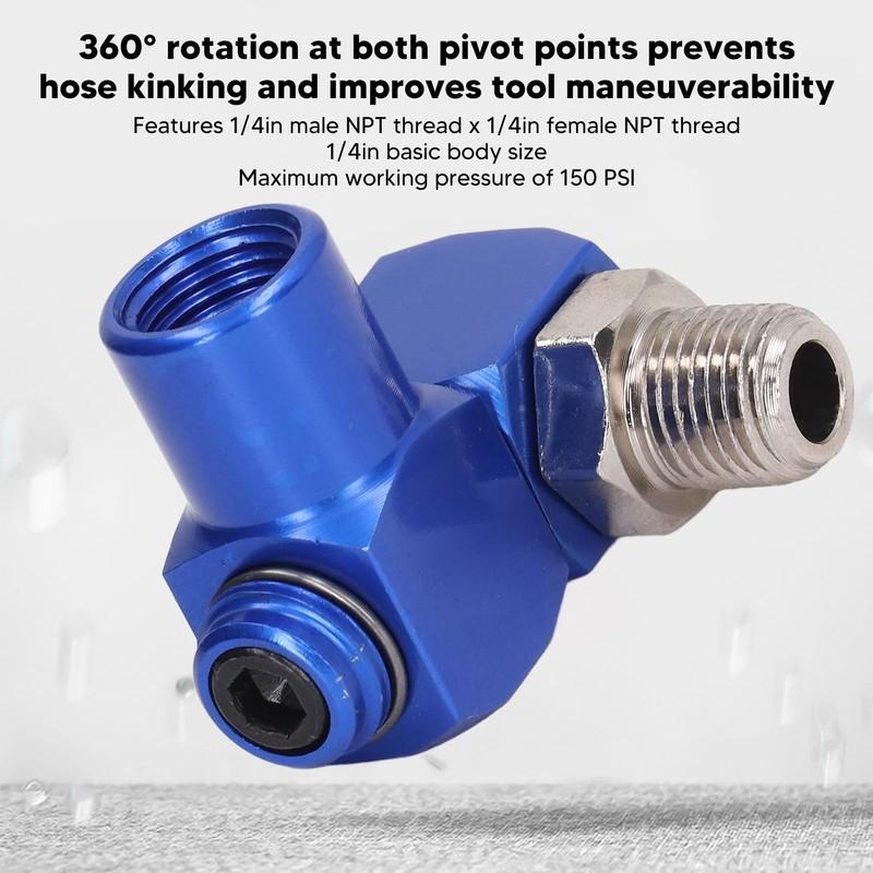 4pcs NPT 360 Degree Swivel Air Hose Connector 1/4 Inch,
