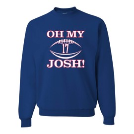 Go All Out Large Royal Adult Oh My Josh Buffalo Football Sweatshirt Crewneck
