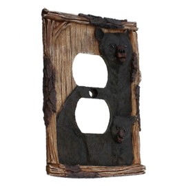 Top Brass Home Decor Bear Themed Electrical Cover Plate - Single, Double, Rocker, Outlet (Outlet)