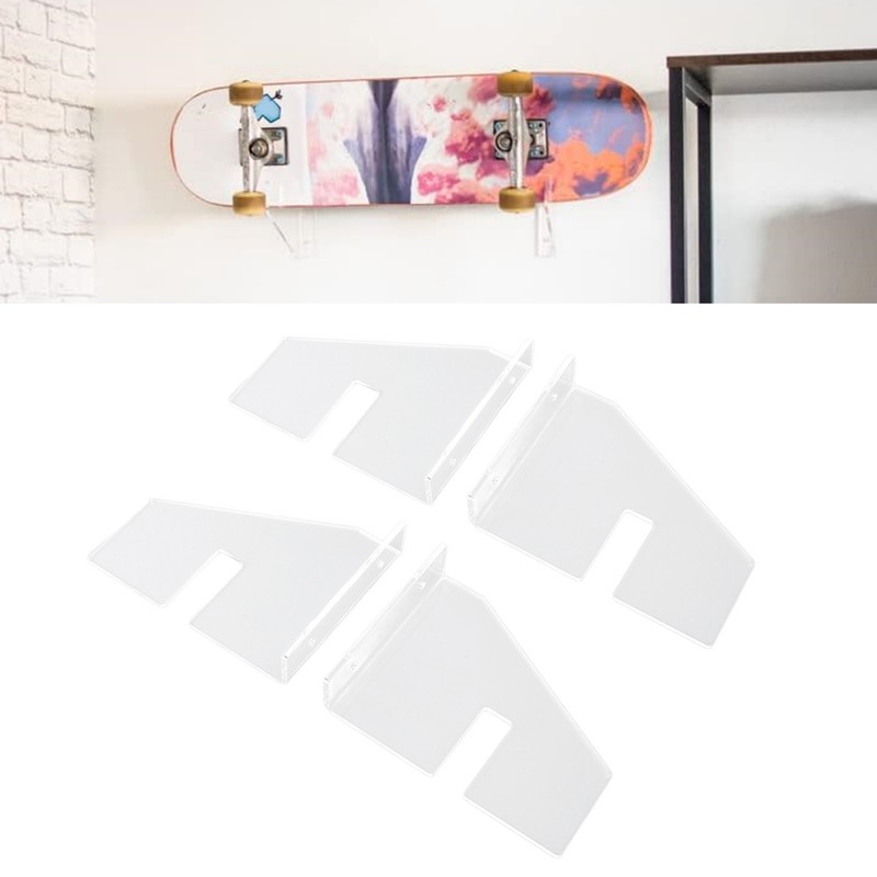Skateboard Wall Mount Clear Acrylic Storage Display Deck Skateboard Wall