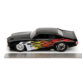 Big Time Muscle 1:24 1971 Pontiac GTO Die-Cast Car, Toys for Kids and Adults(Black Flames)