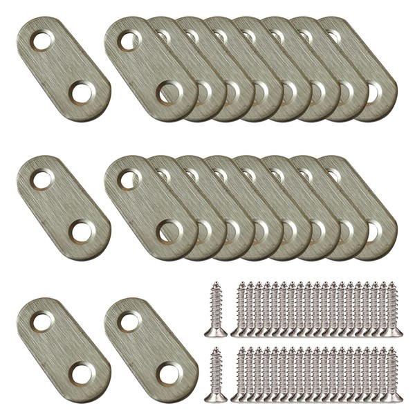 20 Pieces Flat Connectors 37 x 16 mm Stainless Steel