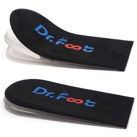 Dr. Foot's Adjustable Orthopedic Heel Lift Inserts, Height Increase Insole for Leg Length Discrepancies, Heel Spurs, Heel Pain, Sports Injuries, and Achilles tendonitis, Black, 3 Layers: Small-Women's 4.5-9.5|Men's 6-8.5