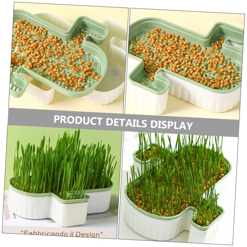 Gatuida 2pcs Hydroponic Cat Grass Box Soilless Planting Pot for