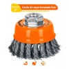 Truper Carda Copa, Alambre Trenzado Fino, 3' Esmeril Truper 14186