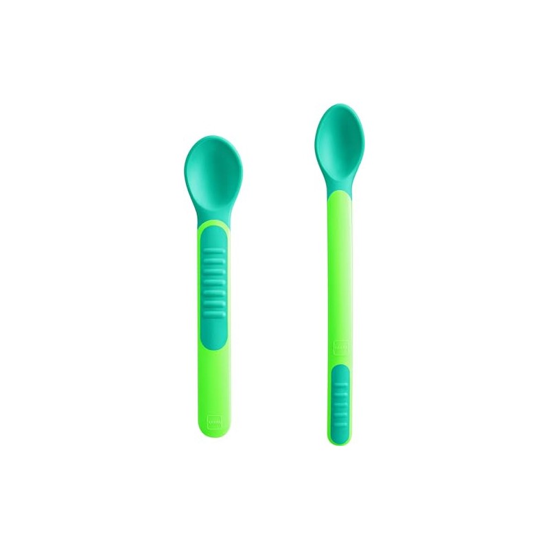 Mam Heat Sensitive Spoons & Cover, Weaning Cutlery, Change Colour