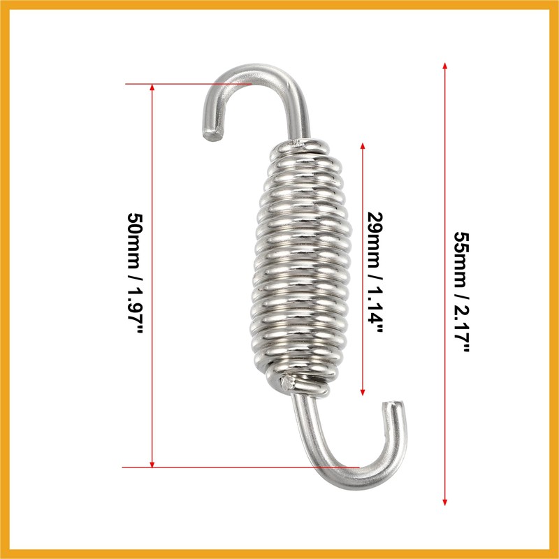 Partuto 4 Pcs 55mm 2.17" Motorcycle Muffler Exhaust Pipe Spring