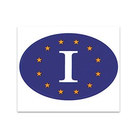 Quattroerre Stickers Oval Italy-Europe, 10 x 12 cm