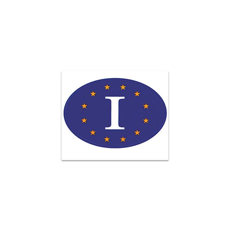 Quattroerre Stickers Oval Italy-Europe, 10 x 12 cm