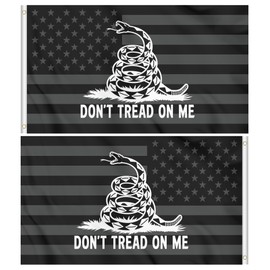 Premium 3x5 Black American Dont Tread on Me Flag - Double Sided, Heavy Duty 3 Ply, Vivid Colors, Double Stitched, with Brass Grommets - Ideal for Outdoor and Indoor Use (Black American Classic Style)